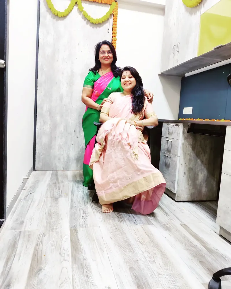 Surbhi Taparia and Sunita Bastewad at the opening of the Dezign Insights studio in Andheri West